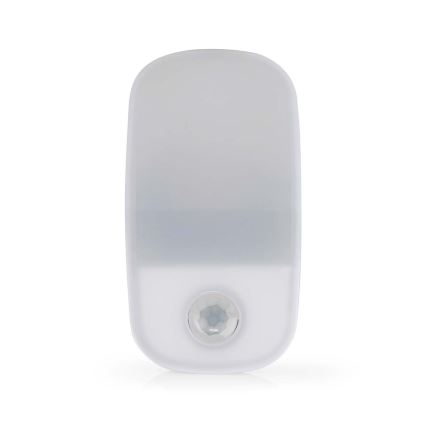 LED Orientacinė lemputė su judesio ir prieblandos jutikliu LED/0,55W/230V balta