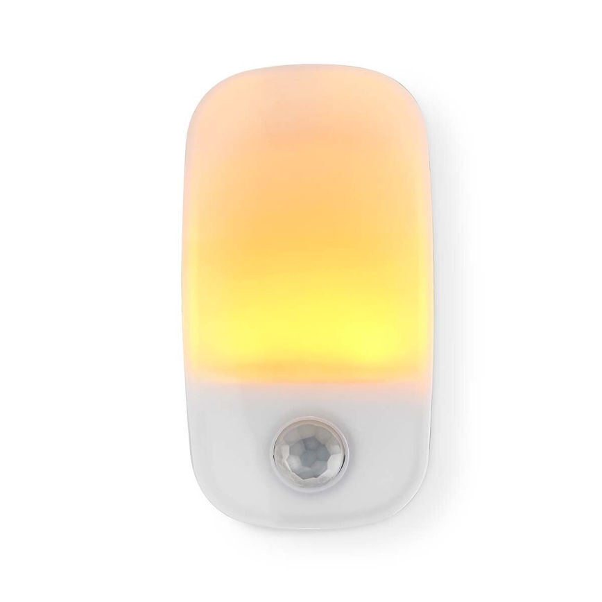 LED Orientacinė lemputė su judesio ir prieblandos jutikliu LED/0,55W/230V balta