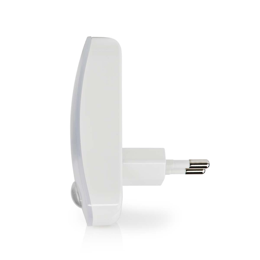 LED Orientacinė lemputė su judesio ir prieblandos jutikliu LED/0,55W/230V balta