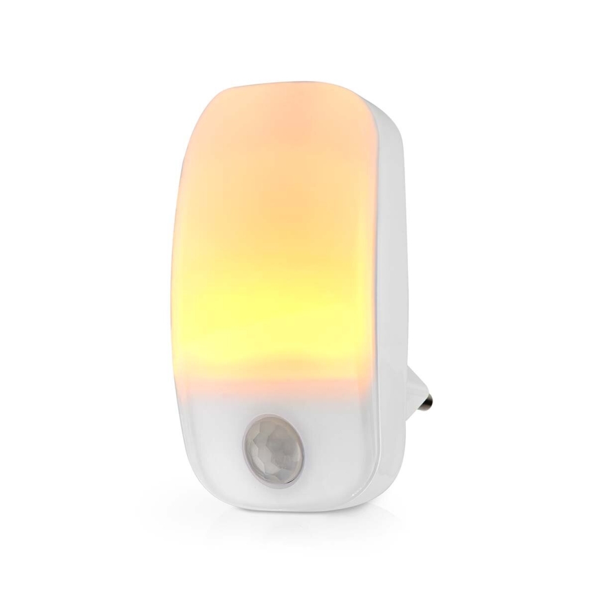 LED Orientacinė lemputė su judesio ir prieblandos jutikliu LED/0,55W/230V balta