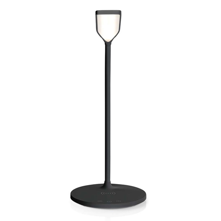 LED pritemdoma jutiklinė lanksti stalinė lempa su 15W belaidžiu įkrovimu Qi LED/5,5W/230V 2700-6500K juoda