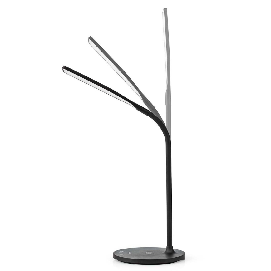LED pritemdoma jutiklinė lanksti stalinė lempa su 15W belaidžiu įkrovimu Qi LED/5,5W/230V 2700-6500K juoda