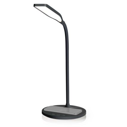 LED pritemdoma jutiklinė lanksti stalinė lempa su 15W belaidžiu įkrovimu Qi LED/5,5W/230V 2700-6500K juoda