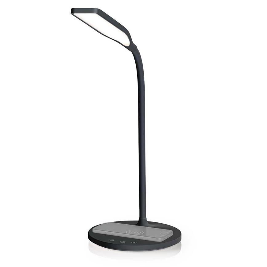 LED pritemdoma jutiklinė lanksti stalinė lempa su 15W belaidžiu įkrovimu Qi LED/5,5W/230V 2700-6500K juoda