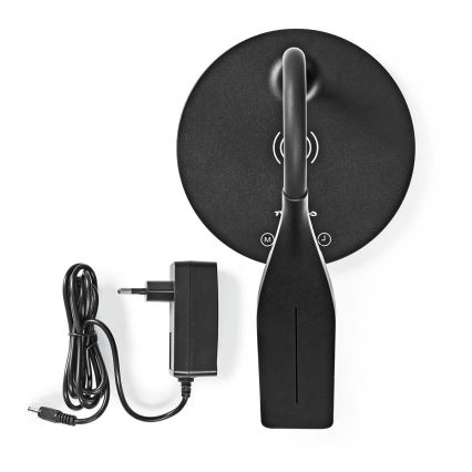 LED pritemdoma jutiklinė lanksti stalinė lempa su 15W belaidžiu įkrovimu Qi LED/5,5W/230V 2700-6500K juoda