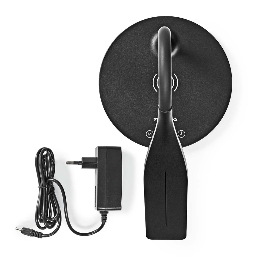 LED pritemdoma jutiklinė lanksti stalinė lempa su 15W belaidžiu įkrovimu Qi LED/5,5W/230V 2700-6500K juoda