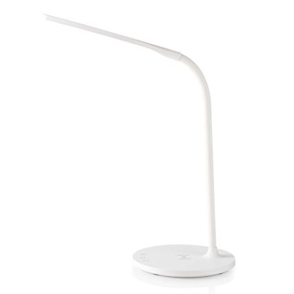 LED pritemdoma jutiklinė lanksti stalinė lempa su 15W belaidžiu įkrovimu Qi LED/5,5W/230V 2700-6500K balta