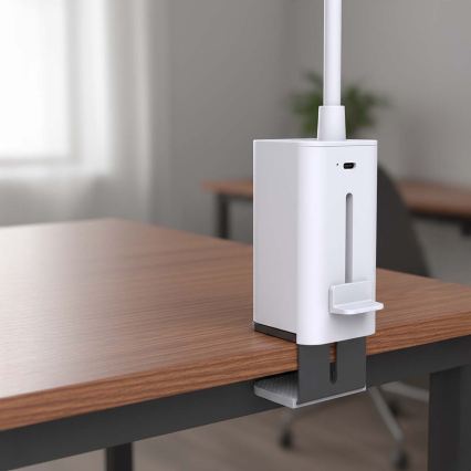 LED reguliuojama įkraunama jutiklinė lanksti stalinė lempa su spaustuku LED/5W/1200 mAh balta