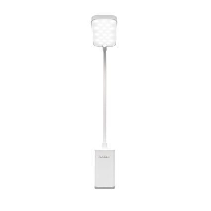 LED reguliuojama įkraunama jutiklinė lanksti stalinė lempa su spaustuku LED/5W/1200 mAh balta