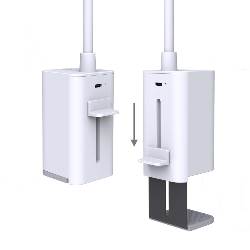 LED reguliuojama įkraunama jutiklinė lanksti stalinė lempa su spaustuku LED/5W/1200 mAh balta