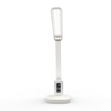 Reguliuojama įkraunama jutiklinė LED stalinė lempa su ekranu LED/7,5W/1200 mAh 3000/4000/5700K CRI 90 balta
