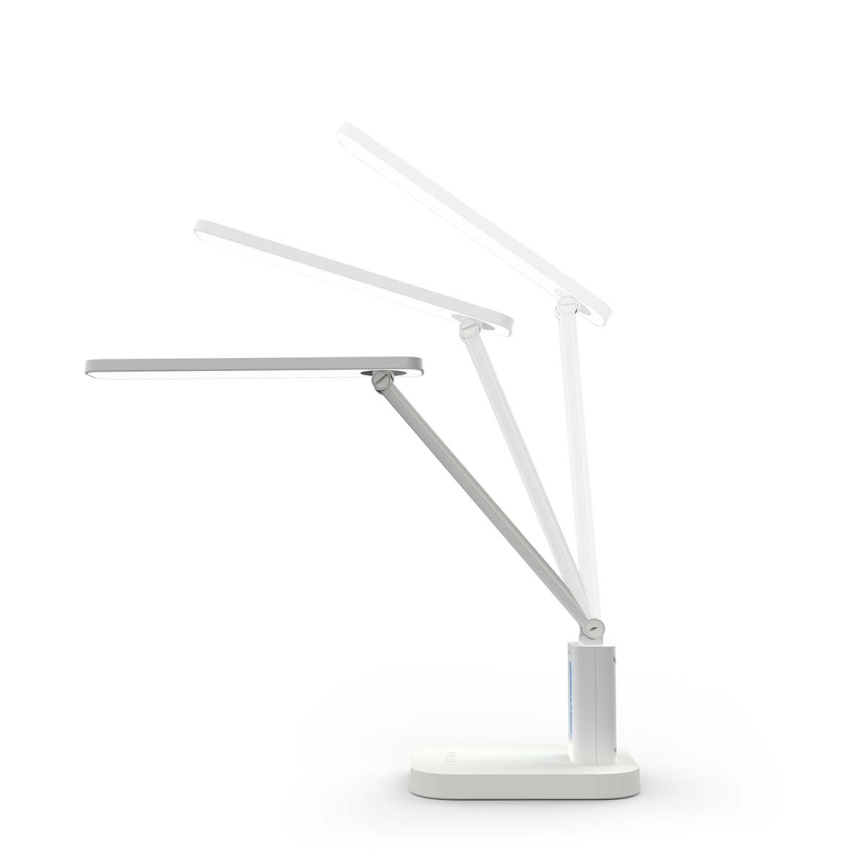 Reguliuojama įkraunama jutiklinė LED stalinė lempa su ekranu LED/7,5W/1200 mAh 3000/4000/5700K CRI 90 balta