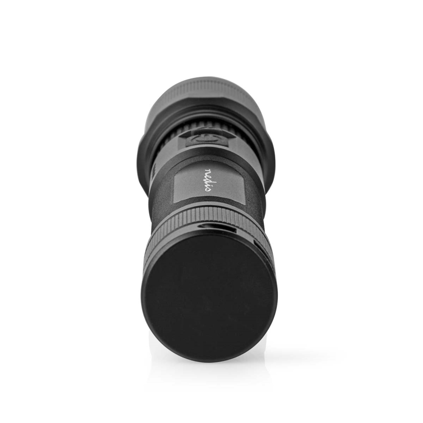 LED pritemdomas įkraunamas aliumininis žibintuvėlis LED/10W/5V 2200 mAh IPX4 juodas