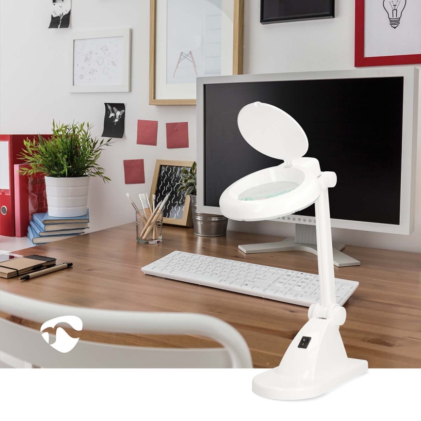 LED stalinis šviestuvas su didinamąja lupa LED/6W/230V balta