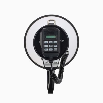 Megafonas su išoriniu mikrofonu USB 25W/8xC balta/juoda