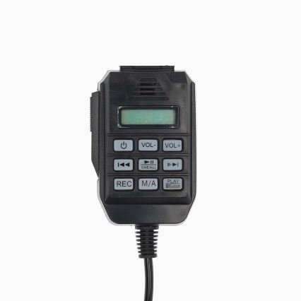 Megafonas su išoriniu mikrofonu USB 25W/8xC balta/juoda