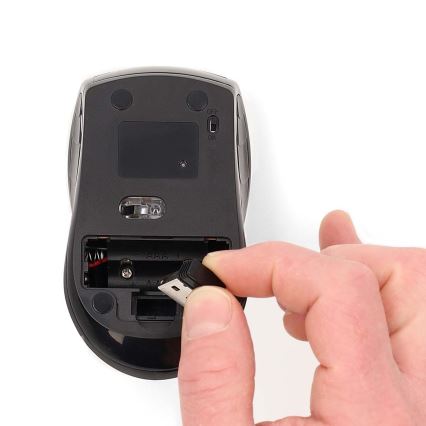 Belaidė pelė 800/1200/1600 DPI 2xAAA juoda
