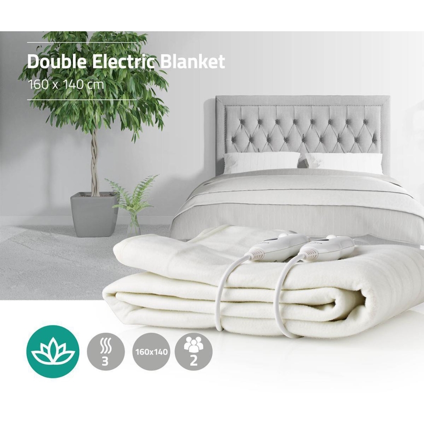 Elektrine šildoma antklodė dviem žmonėms 120W/230V 160x140 cm