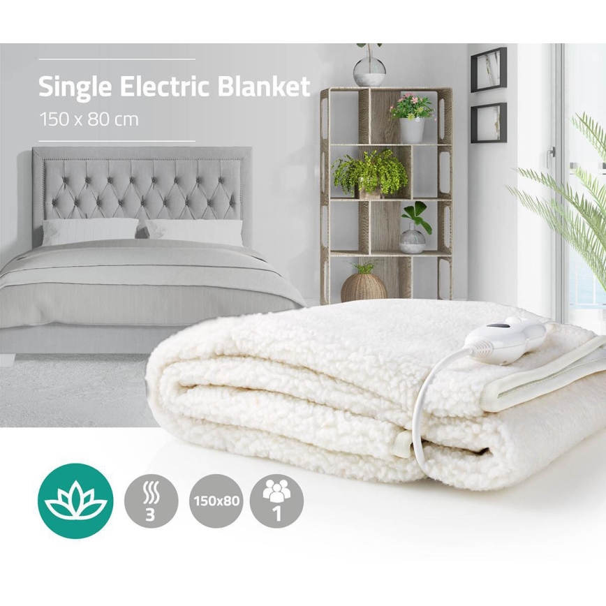 Elektrinė šildoma antklodė 60W/230V 150x80 cm vilna
