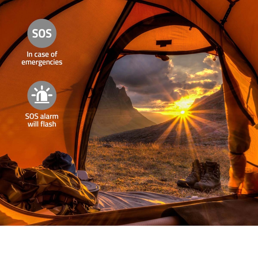 DAB+/FM radijas su rankiniu generatoriumi, saulės panele ir LED žibintuvėliu, 5V/2500 mAh, žalia/juoda