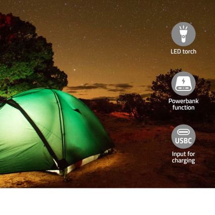 DAB+/FM radijas su rankiniu generatoriumi, saulės panele ir LED žibintuvėliu, 5V/2500 mAh, žalia/juoda