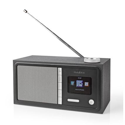 Nedis RDIN3000BK - Daugiafunkcis interneto radijas 18W/230V FM Wi-Fi Bluetooth+ VP