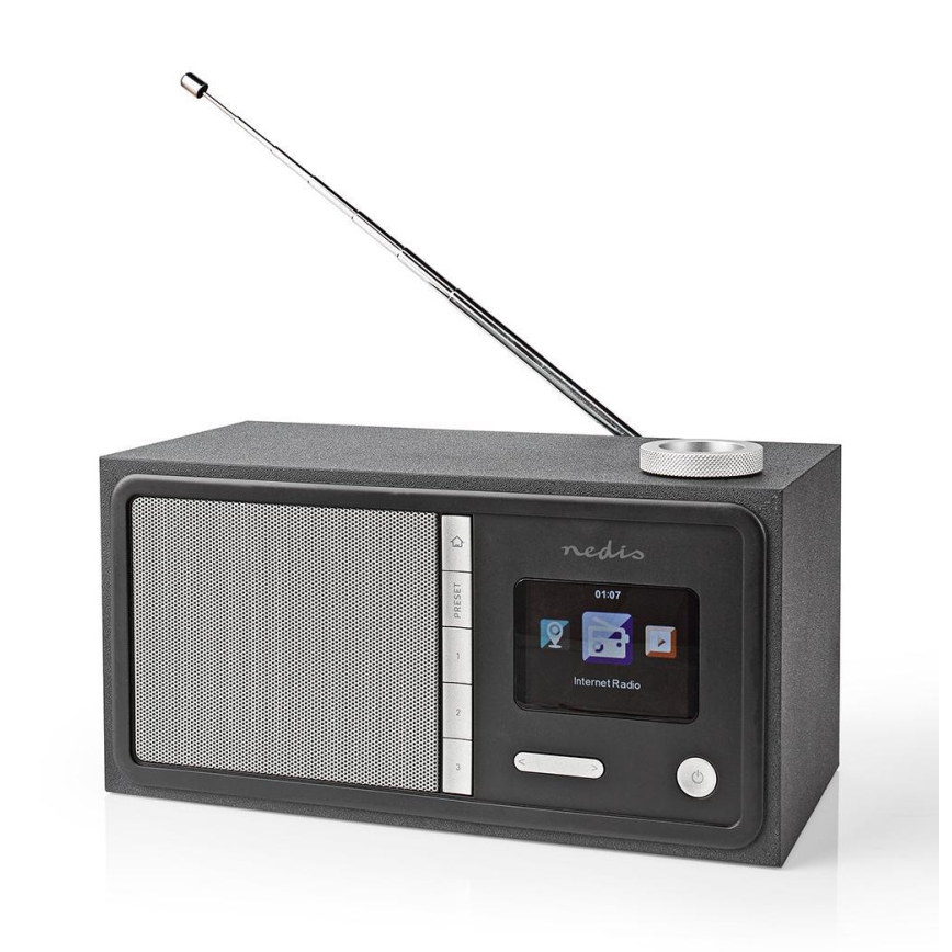 Nedis RDIN3000BK - Daugiafunkcis interneto radijas 18W/230V FM Wi-Fi Bluetooth+ VP