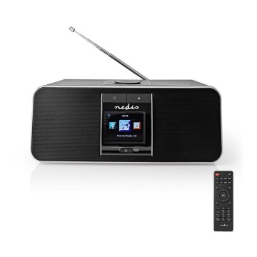 Nedis RDIN5005BK- Daugiafunkcis interneto radijas 42W/230V Wi-Fi Bluetooth USB+ VP