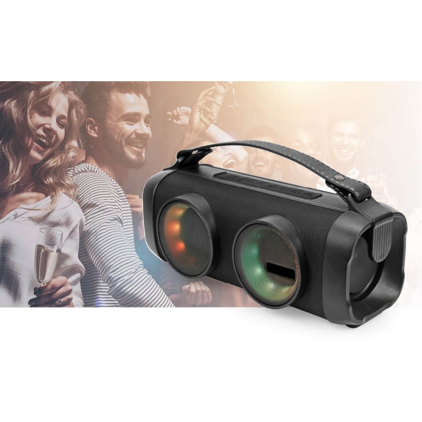 LED RGB įkraunamas garsiakalbis 24W/3000 mAh IPX5