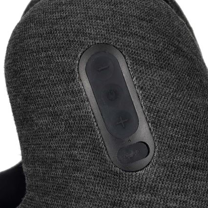 Kelioninė pagalvė su įmontuotomis belaidėmis ausinėmis 400 mAh pilka