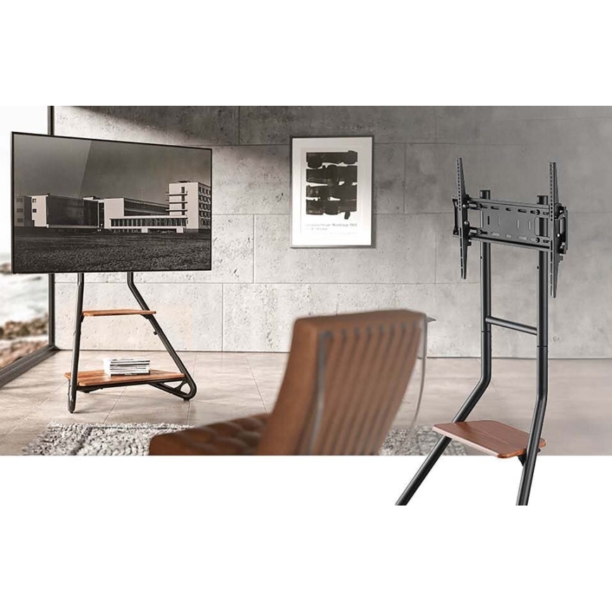 Grindinis stovas televizoriui 37-75" juoda/ruda