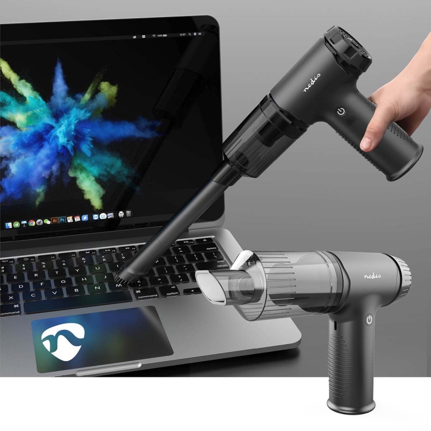 Įkraunamas rankinis dulkių siurblys 2in1 90W/6000 mAh pilka/juoda
