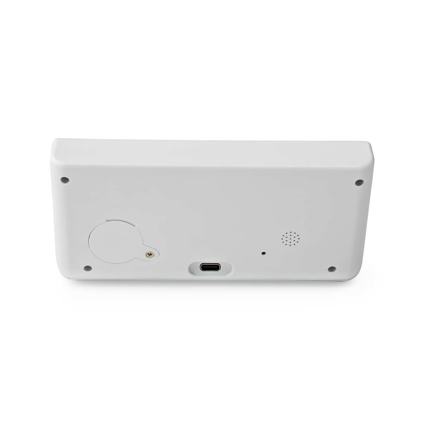 Žadintuvas su LCD ekranu ir bevielis įkroviklis 15W/5V + 1xCR2032 balta