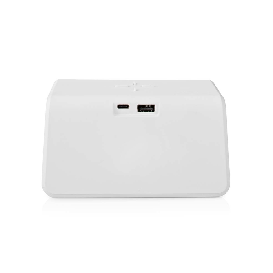 Žadintuvas su LCD ekranu ir bevielis įkroviklis 15W/230V 1x CR2032 balta