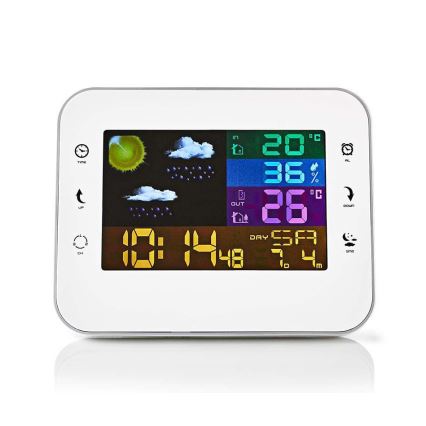 Meteorologinė stotis su LCD ekranu 230V baltas