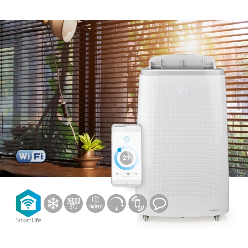 Išmanusis mobilus oro kondicionierius 3in1 su visais priedais 1800W/230V 16000 BTU Wi-Fi + nuotolinio valdymo pultas