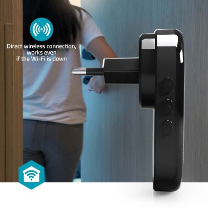 Gongas SmartLife Wi‑Fi durų skambučiui, juodas