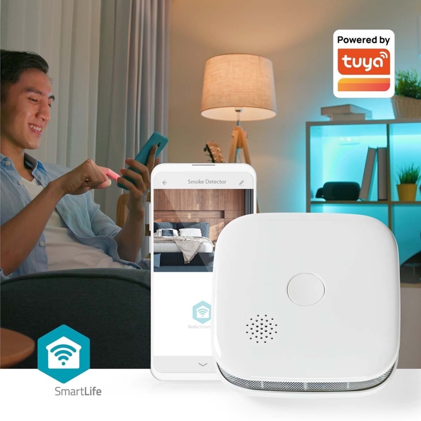 KOMPLEKTAS 3x Dūmų detektorius SmartLife 3V/1xCR123A Wi-Fi Tuya