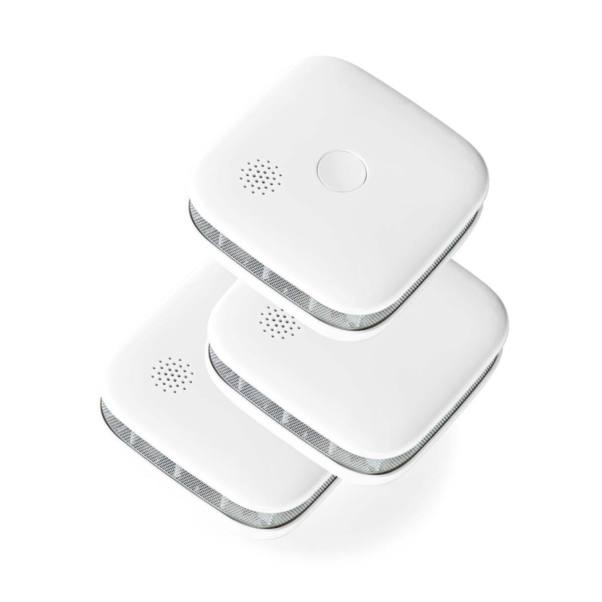 KOMPLEKTAS 3x Dūmų detektorius SmartLife 3V/1xCR123A Wi-Fi Tuya