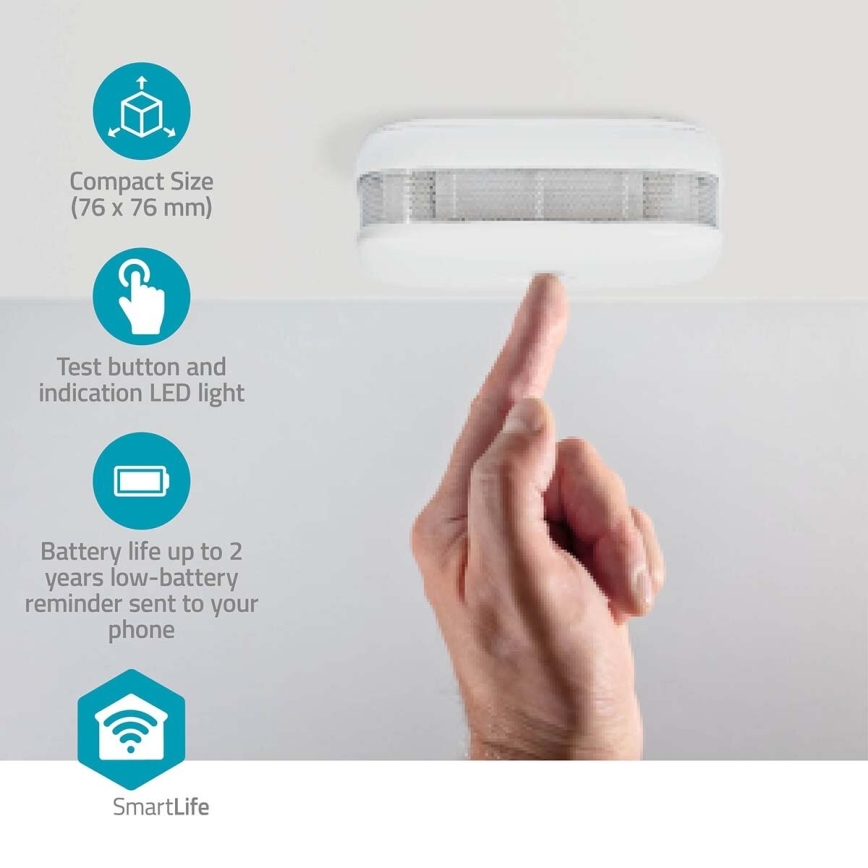 KOMPLEKTAS 3x Dūmų detektorius SmartLife 3V/1xCR123A Wi-Fi Tuya