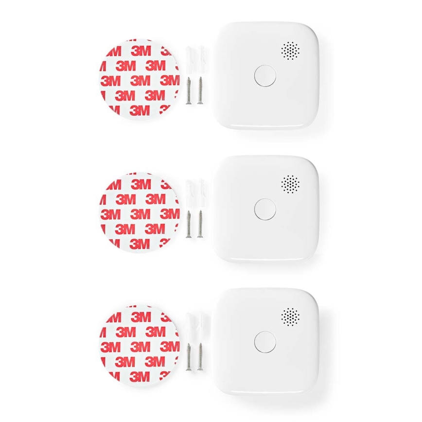 KOMPLEKTAS 3x Dūmų detektorius SmartLife 3V/1xCR123A Wi-Fi Tuya