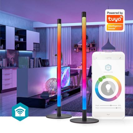 RINKINYS 2x LED RGBIC reguliuojama stalinė lempa SmartLife LED/36W/230V 55 cm 2700-6500K Wi-Fi Tuya + nuotolinio valdymo pultas