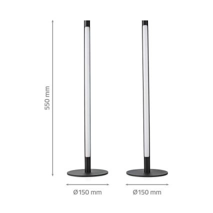 RINKINYS 2x LED RGBIC reguliuojama stalinė lempa SmartLife LED/36W/230V 55 cm 2700-6500K Wi-Fi Tuya + nuotolinio valdymo pultas