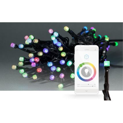 LED RGB Lauko kalėdinė girlianda 42xLED/8 funkcijų 8m IP65 Wi-Fi Tuya