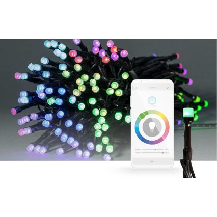 LED RGB Lauko girlianda 84xLED/8 funkcijų 13m IP65 Wi-Fi Tuya
