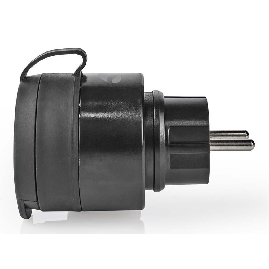 Išmanusis lizdas 3680W/230V/Schuko Type F/16A Wi-Fi IP44 juodas