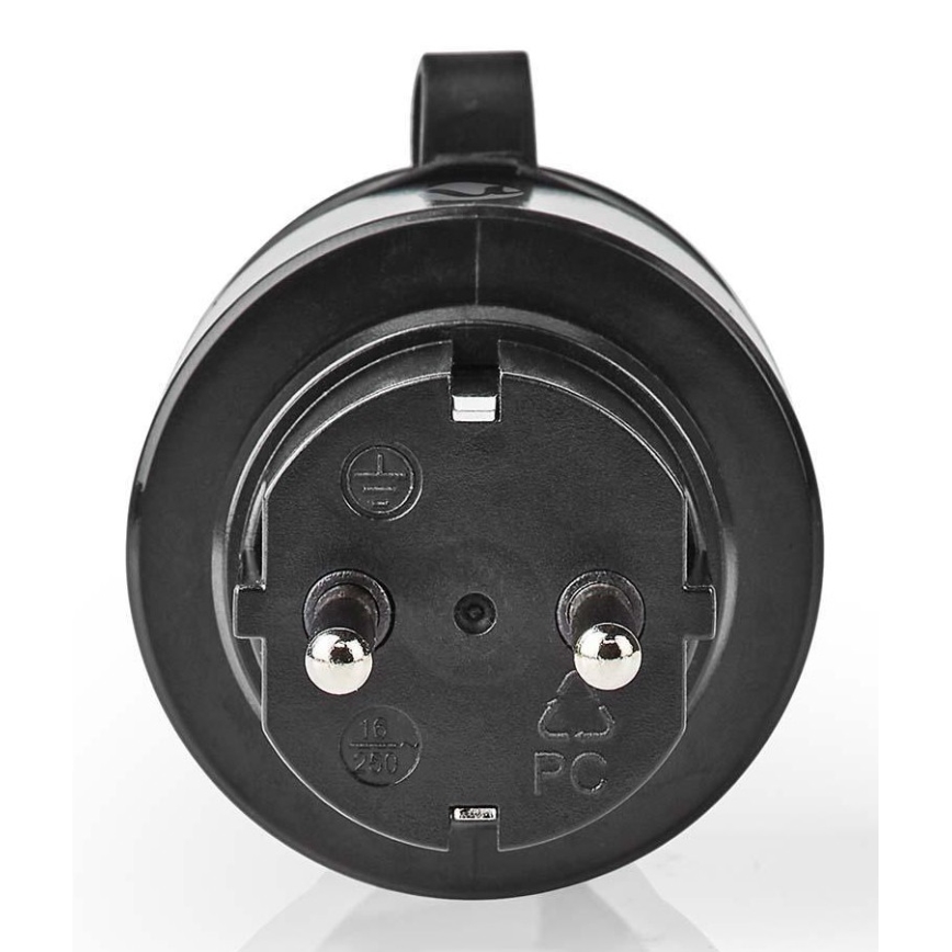 Išmanusis lizdas 3680W/230V/Schuko Type F/16A Wi-Fi IP44 juodas