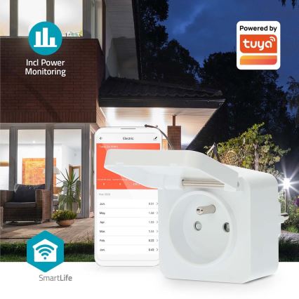 Išmanus kištukas 3680W/230V/ Type E/16A Wi-Fi Tuya IP44