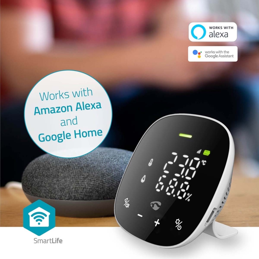 Išmanusis oro kokybės monitorius su LED ekranas SmartLife Wi-Fi