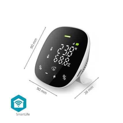 Išmanusis oro kokybės monitorius su LED ekranas SmartLife Wi-Fi